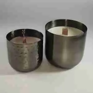 Gunmetal Grey Container Candles, Large and Small